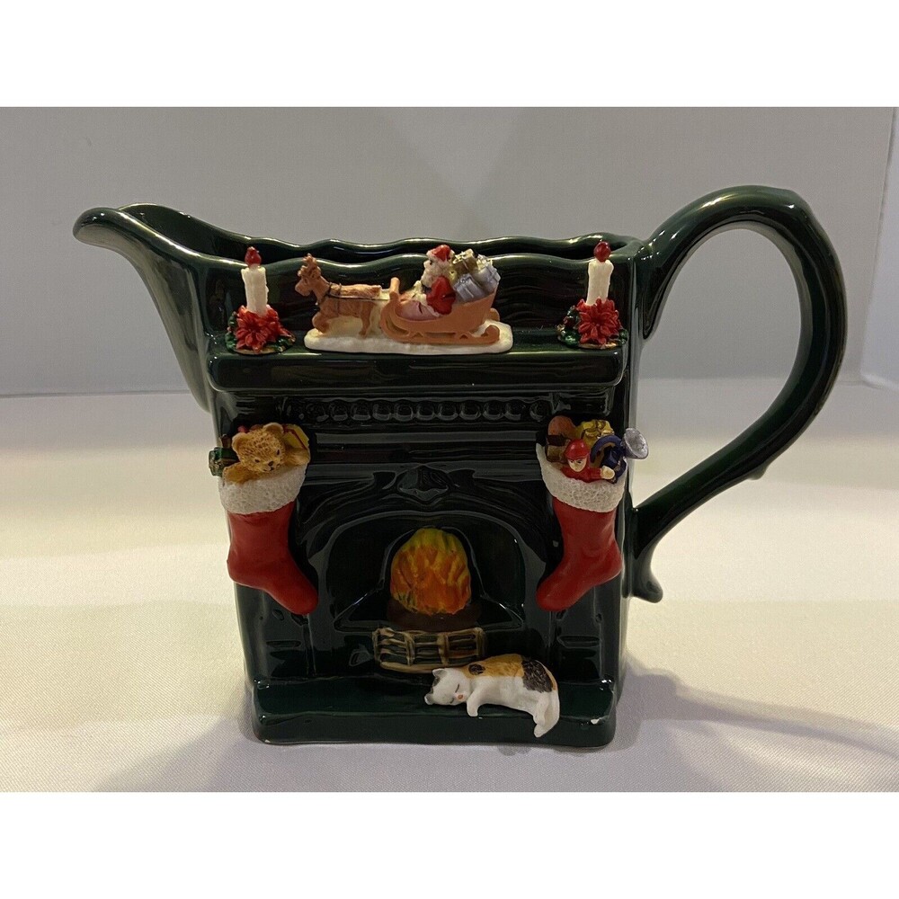 Vintage- Fine Ceramic Christmas Pitcher Mantel Shape
